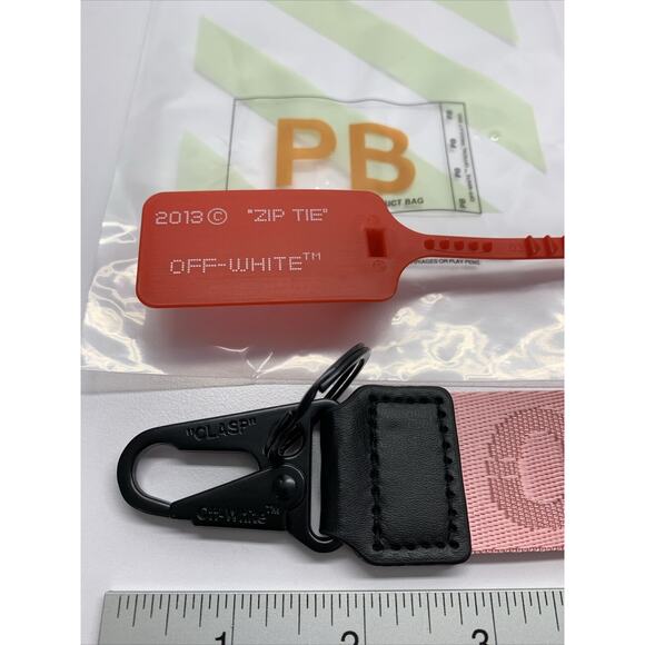 OFF-WHITE Lanyard Keychain Industrial Clasp All Pink & New Red Zip Tie - Picture 2 of 4